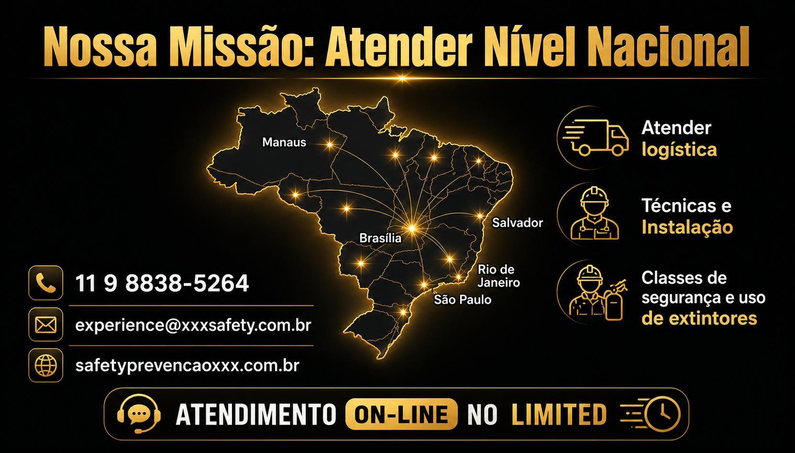 Nossa missão: atender em nível nacional com logística, instalação e classes de segurança