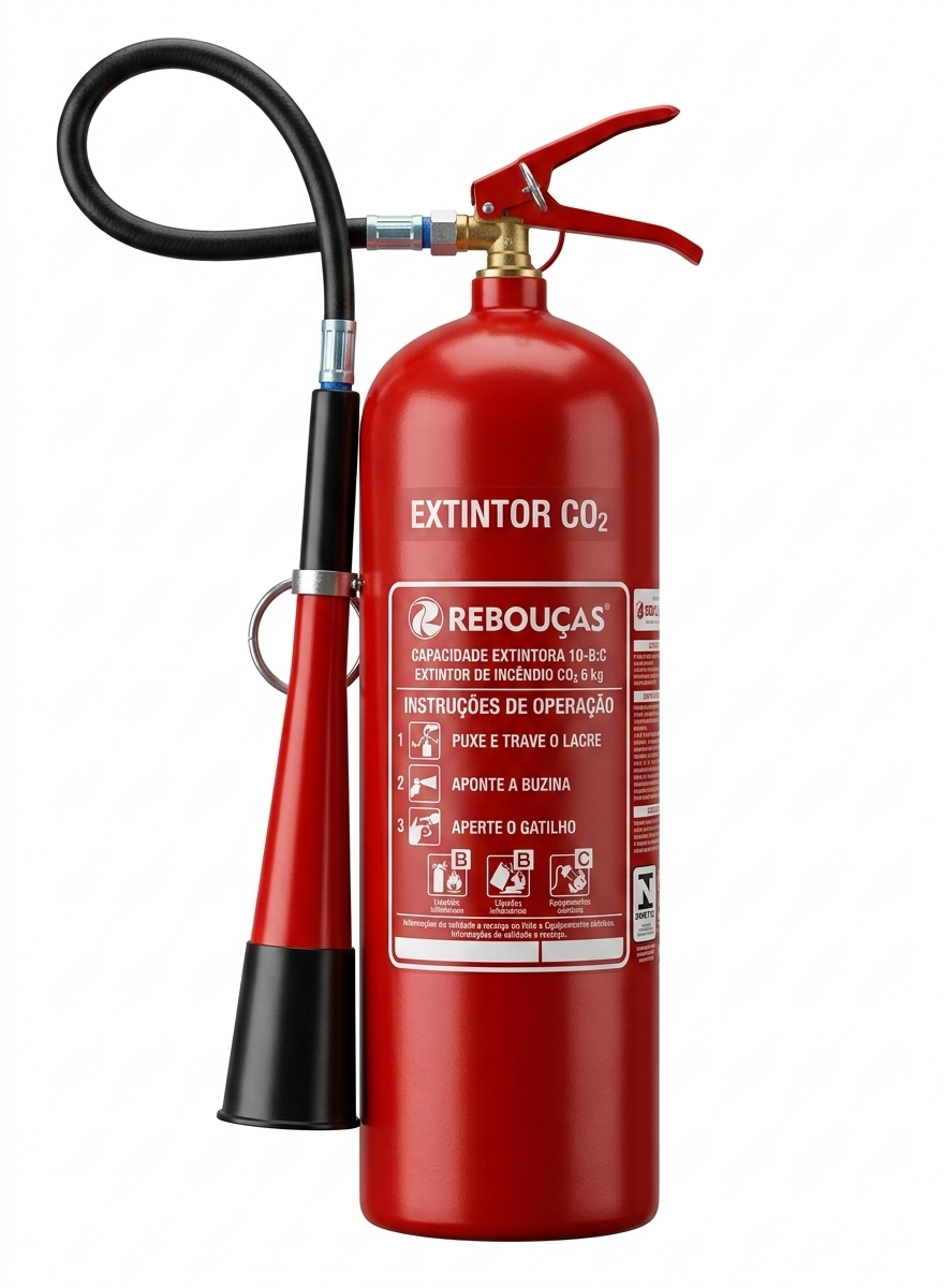 Extintor de Incêndio CO₂ 6kg | Classe BC para Equipamentos Elétricos e Líquidos Inflamáveis