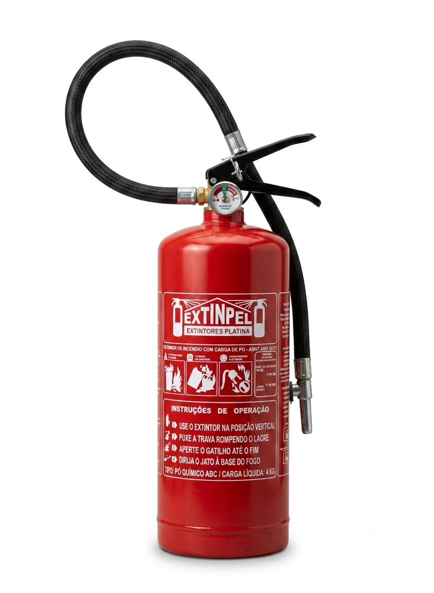Extintor de Incêndio Pó Químico ABC 4kg | Proteção para Classes A, B e C