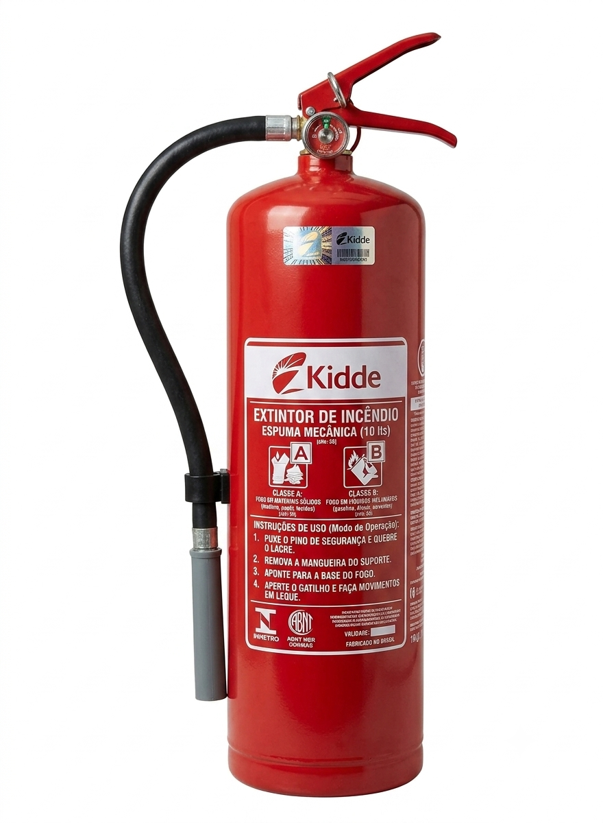 Extintor de Incêndio Espuma Mecânica 10 Litros | Classe AB para Materiais Sólidos e Líquidos Inflamáveis